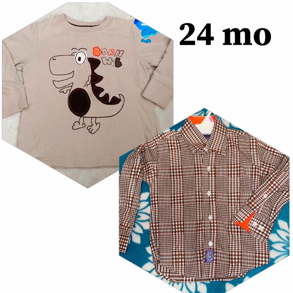 🎅 2 Cute Shirts 24mo/2T